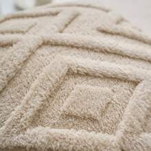 2 pièces Housses de coussin décoratif en fausse laine pour Noël, doux, peluche, court, en polaire, motif carré, taies d'oreiller unies pour canapé, lit, salon