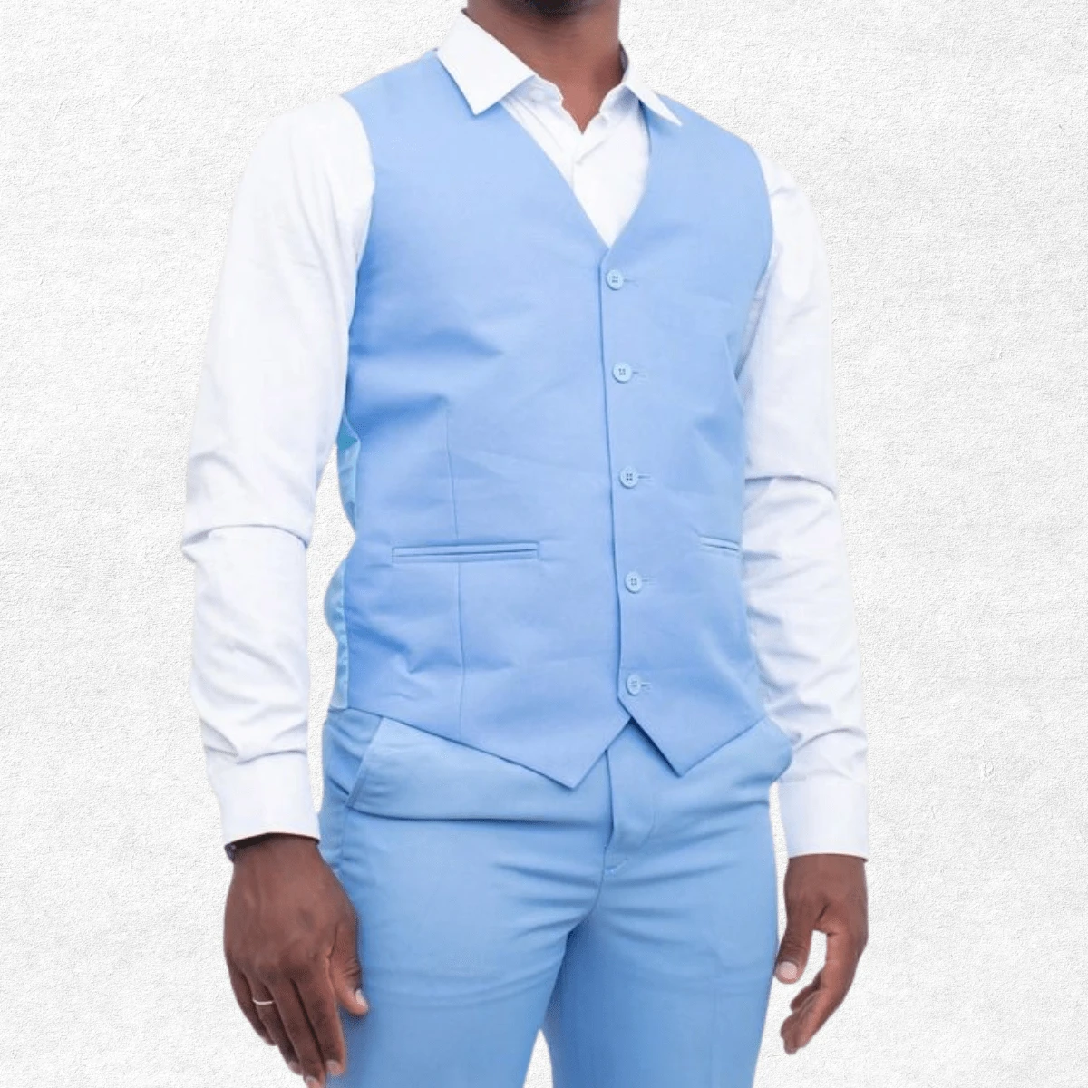 Slim Formal Vest High Standard Luxury Cut - Immediate Shipping - Baby Blue - View 1