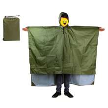1PCS 3-In-1 Multifunction Travel Waterproof Poncho Outdoors Rain Coat Shelter Camping Mat Backpack Cover Women Men Raincoat