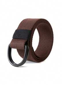 1pc Black Double-Loop Unisex Woven Belt, Outdoor Sports Waist Belt, Waist Trainer Belt, Workwear Belt, Adjustable Size - 1pc - View 9