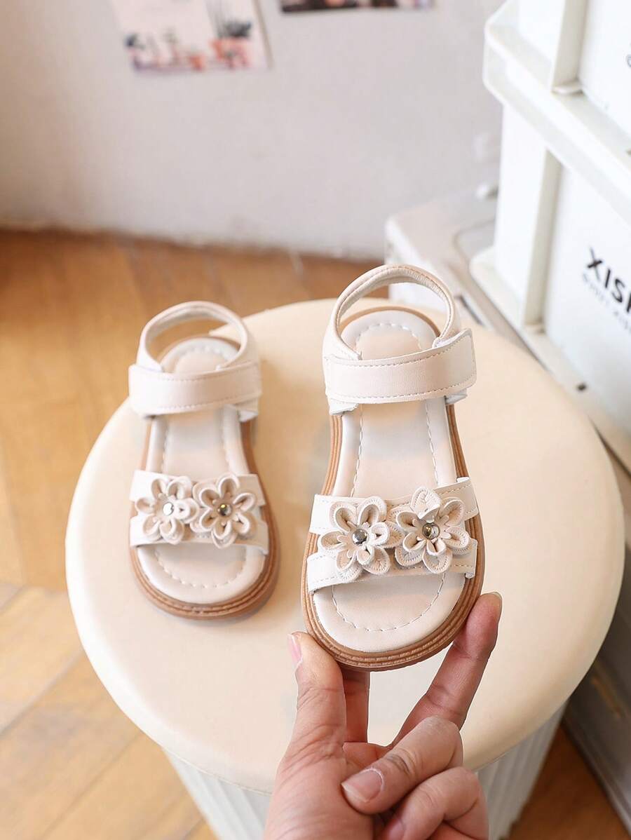 Girls White Flower Sandals Children Summer Toddler Flat Sandals