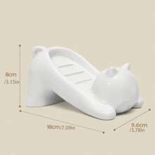 可爱猫形香皂盒带沥水架，防滑香皂盒，装饰性猫形香皂架