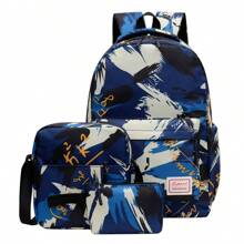 3 合 1 涂鸦背包套装，轻便休闲背包适合青少年、学生、旅行、户外、运动、度假、毕业礼物或生日配饰 - 彩色 - 查看 14