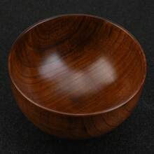 Bol en bois naturel fait à la main pour enfant, récipient pour aliments, vaisselle résistante à la chaleur (11 cm)
