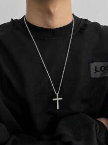 3 件套男士项链套装，钛钢项链，吊坠项链，手链和戒指组合，男士和情侣简约配饰礼物 - 彩色 - 查看 2