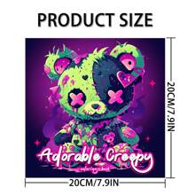 1 pieza, 7,9*7,9 pulgadas, Libro para colorear para adultos con tema lindo y espeluznante, regalo perfecto para familia y amigos en cumpleaños, Navidad, Halloween y otras fiestas, excelente para aliviar el estrés, 24 páginas, impresión de una sola cara (diseño original), de vuelta a la escuela, útiles escolares