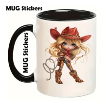 12pcs UV DT Ftransfer Paper, Personalized Cowgirl Girl Series Design Series Libbey Glass Cup Waterproof Transfer Paper Pack, Stainless Steel Roller Vinyl Transfer Paper, UV DTF, Suitable For Water Cups, T-Shirts, Refrigerators, Computers, Mugs And Any Flat Objects For Waterproof DIY Decoration (Cups Not Included)