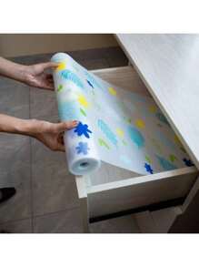 厨房橱柜和抽屉防油防水垫 - 防水防油搁板保护垫，带罗纹透明设计，房间装饰，厨房装饰，浴室装饰，卧室装饰。适用于冰箱和浴室储存