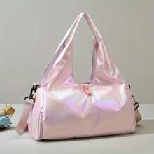 Chic Women's Yoga & Fitness Bag - Spacious, Water-Resistant Polyester Travel Duffel With Zip Closure For Short Trips And Outdoor Adventures - Pink - View 1