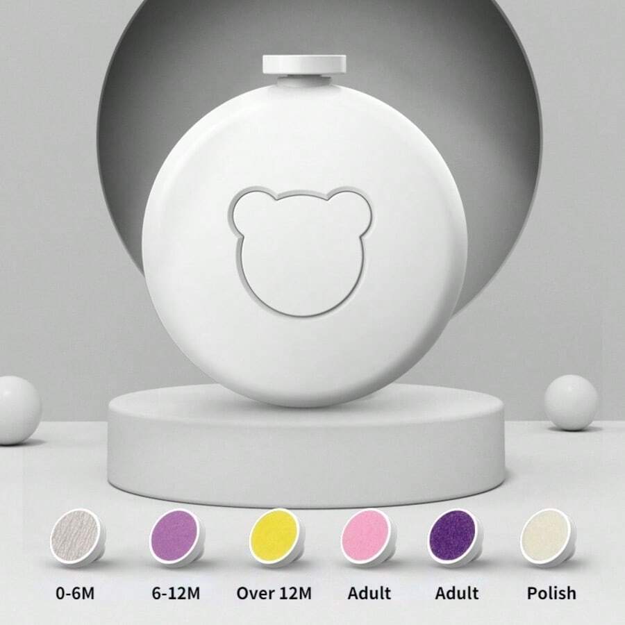1 件儿童电动指甲磨床，6 个磨头，电动指甲钳，安全儿童指甲修剪器套装 - 彩色 - 查看 1