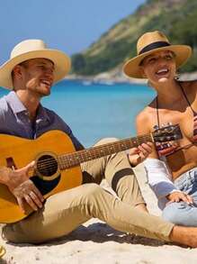 Women's Men's Wide Brim Straw Panama Hats, Fedora, Summer Beach Sun Hats, UPF Women's Straw Hats