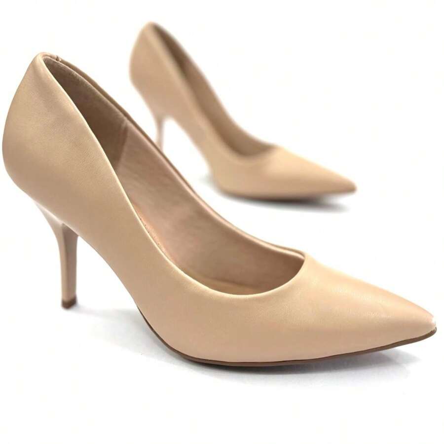 Beige Beira Rio High Heel Pointed Toe Pump