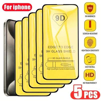 kamyuurs 2pcs Tempered Glass Screen Protector Full Screen Coverage High Transparency Tempered Glass Screen Film Compatible With IPhone 17Air/17Pro/17Pro Max/17 16e 14/15/16/16 Plus/16 Pro Max/13 Mini 12 11 Pro Max X XR XS Max Protective Glass Film, Anti-Fingerprint, Clear HD, 9H Hardness, Shockproof, Perfect Adhesion, Case Friendly Screen Protection Essentials, Applicable To Daily Shield, Office, Home Phone Screen Protector Phone Accessories Waterproof Anti-Fall Scratch Resistant