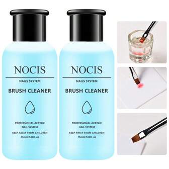 亚克力美甲刷清洁剂，亚克力刷子清洁液，美甲凝胶刷子清洁剂，美甲师专用亚克力刷子清洁剂，75毫升/2.536液盎司