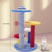 1 pieza Poste rascador multifuncional para gatos, juguetes para gatos, columna rascadora cubierta de sisal, mueble para gatos
