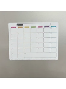 قطعة واحدة من ملصق السبورة المغناطيسية المخطط الأسبوعي، قابل للاستخدام على السبورات والثلاجات ولوحات الملاحظات/التذكير