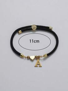 1 chiếc thời trang tinh tế có thể điều chỉnh theo ý muốn, 26 chữ cái đầu tên họ tiếng Anh từ A đến Z, trang sức làm quà tặng lễ hội, thích hợp cho bé gái đeo hàng ngày (Màu sắc dây đeo ngẫu nhiên) - Nhiều màu - Xem 5