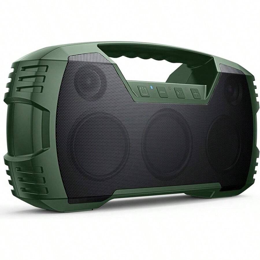 IPX7 Waterproof Bluetooth Speaker, 40W(60 Peak) Portable Wireless Speakers With Subwoofer, 32H Playtime, Stereo Loud Sound, Deep Bass, Bluetooth 5.0 With Handle For Pool, Beach, Outdoor, Gifts - 綠色 - 查看 1