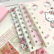 Sanrio 1pc Hello Kitty spiraal notitieboekje, cartoon thema kantoor schrijfblok, schattig ontwerp, geschikt voor school en thuisgebruik, terug naar school, spiraal notitieboekje