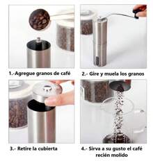 HappyWare Molinillo de café manual - Plateado - Ver 3