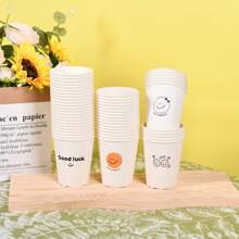 [10/50 piezas] Taza de papel desechable con diseño de flor, taza doméstica gruesa y resistente al escalado para bebidas calientes, taza de café de alta gama