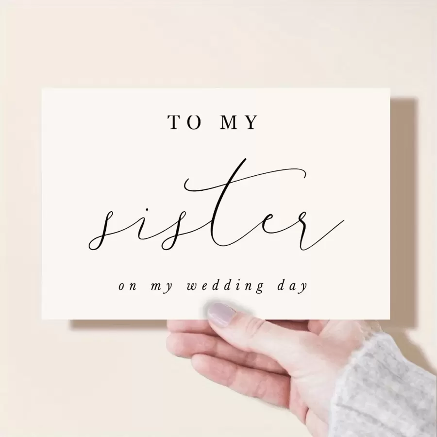 1张婚礼贺卡，送给我的姐姐、最好的朋友、我的兄弟、我的婚礼派对成员，婚礼祝贺，圣诞节和情人节浪漫婚礼贺卡，真挚的婚礼祝福
