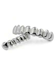 1 peça Grillz estilo Hip-Hop com 8 dentes lisos