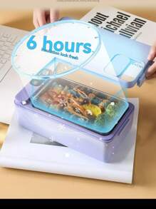 1pc USB Charging Portable Electric Lunch Box - Ounce Meal Heater With Leak-Proof Detachable Container, Cutlery And Insulated Carrying Bag, Suitable For Car, Truck, Work, Camping And Meal Heating, Travel Food Warmer | Modern Bento | Lock Lid