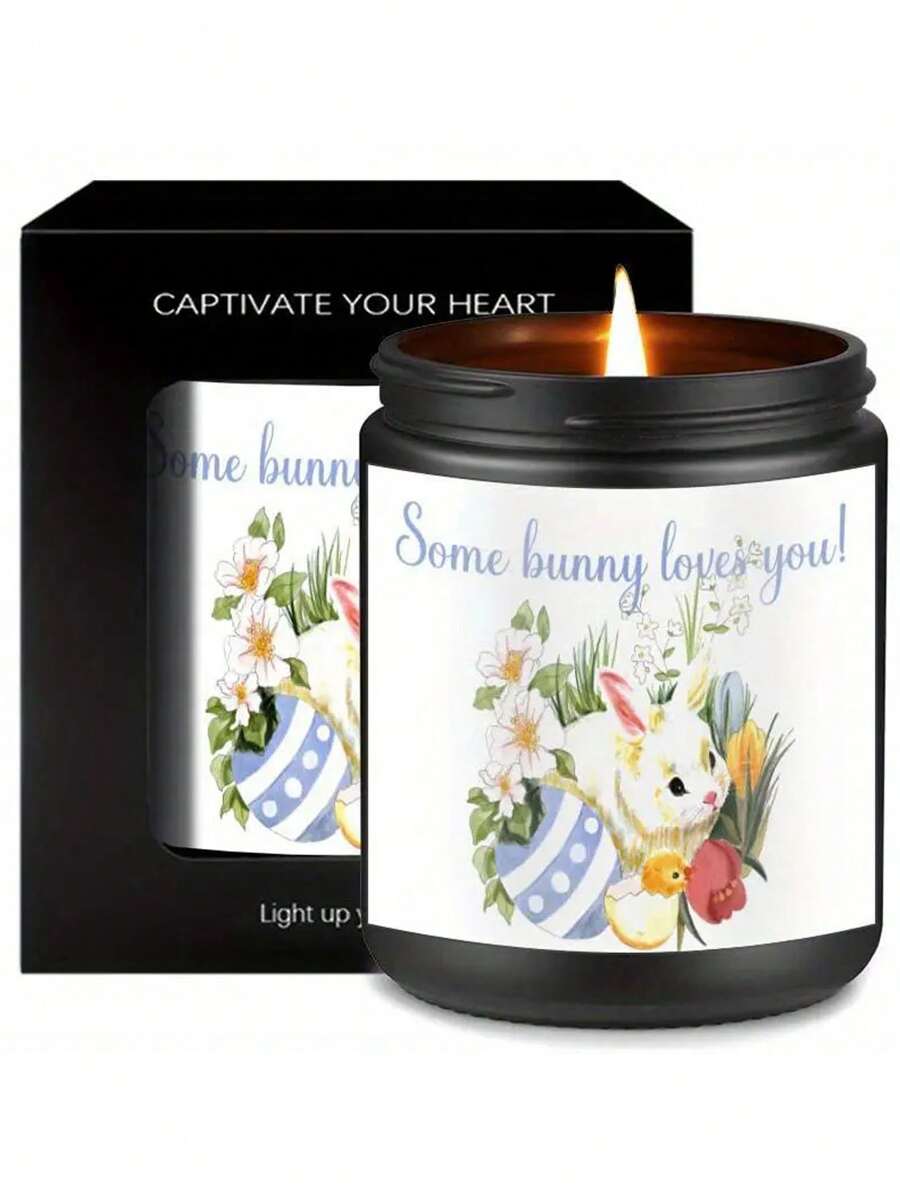 1pc Easter Scented Candle, Easter Cute Bunny Candle, Colorful Egg Scented Candle, Best Easter Gift For Friends, Scented Candle, Candle, Easter Candle, Candle,Candles, Gifts, Home Decor,Easter,Jar Candles , Ornaments, Decorations, Birthday Graduation