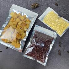 100pcs Resealable Mylar Bags, Sliver Clear Front Smell Proof Ziplock Bag, Heat Seal Cute Packaging Foil Food Resealable Small Front Clear Plastic Silver For Storage Candy Beef Jerky Jewelry Product