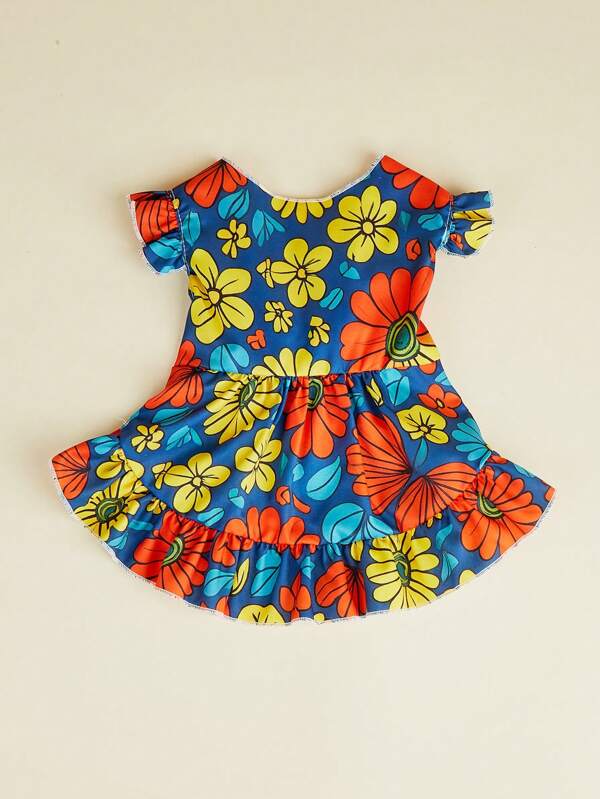 1pc Colorful Floral Skirt, Fashionable & Elegant Dress Pet Clothes, Cute & Soft Breathable Dog/Cat Apparel, Suitable For All Seasons