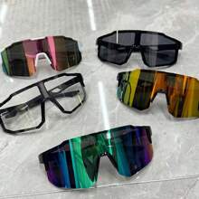 1pc Fashion Versatile Slimming Glasses, Unisex High Aesthetic Value Colorful Large Frame Eyeglasses