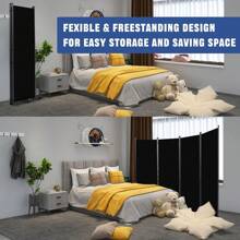 Room Divider 6FT Portable Room Dividers And Folding Privacy Screens, 88'' W Fabric Divider For Room Separation, 4 Panel Partition Room Dividers Freestanding Wall Divider Screen For Dorm Studio Office