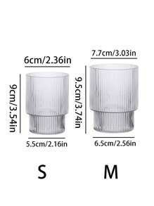 Ins Style Simple Vertical Stripe Transparent Glass Cup For Coffee, Juice Or Milk School Supplies Back To School - Transparent - View 9