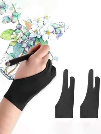 1 Painting Double Finger Anti Touch Painting Glove, Used For Drawing Left And Right Gloves Of Tablet Computers, Used For Classroom Outdoor, Party Painting Paint Without Touching Hands,Back To School,School Supplies