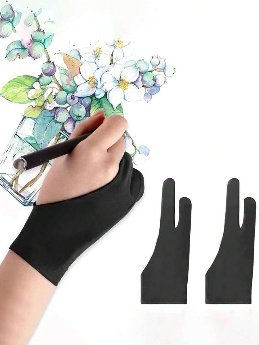 1 Painting Double Finger Anti Touch Painting Glove, Used For Drawing Left And Right Gloves Of Tablet Computers, Used For Classroom Outdoor, Party Painting Paint Without Touching Hands,Back To School,School Supplies