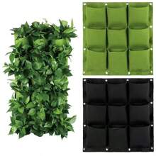 9/72Grids Pockets Wall Hanging Planting Pot Green Plant Grow Planter Vertical Garden Bag Garden Supplies Bags Garden Tool Wall Hanging Pockets Planting Bags Flower Pot Home Garden Grow Bag Garden Planter Vertical Suculentas Plant Pot Home Decor
