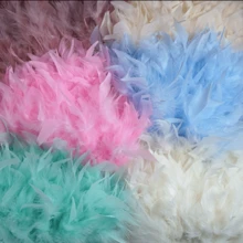 1 Yarda/1 Pieza Recorte de tela con plumas de pavo esponjosas de estilo clásico, accesorios de manualidades hechos a mano y coloridos, adecuado para Halloween, fiestas, bodas, disfraces, bolsos, tocados, decoración de mangas