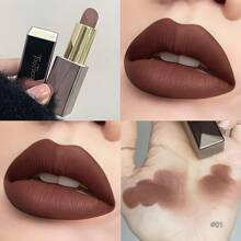 Lápiz labial mate con 3 opciones de color - Brillo de labios mate aterciopelado, impermeable y no desvaneciente que realza el color y aclara los labios, apto para todos los tonos de piel, colores de labios marrones y oscuros