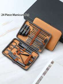 Juego de manicura profesional, incluye cortaúñas, herramientas de manicura de acero inoxidable y elegante estuche de viaje - Multicolor - Ver 2