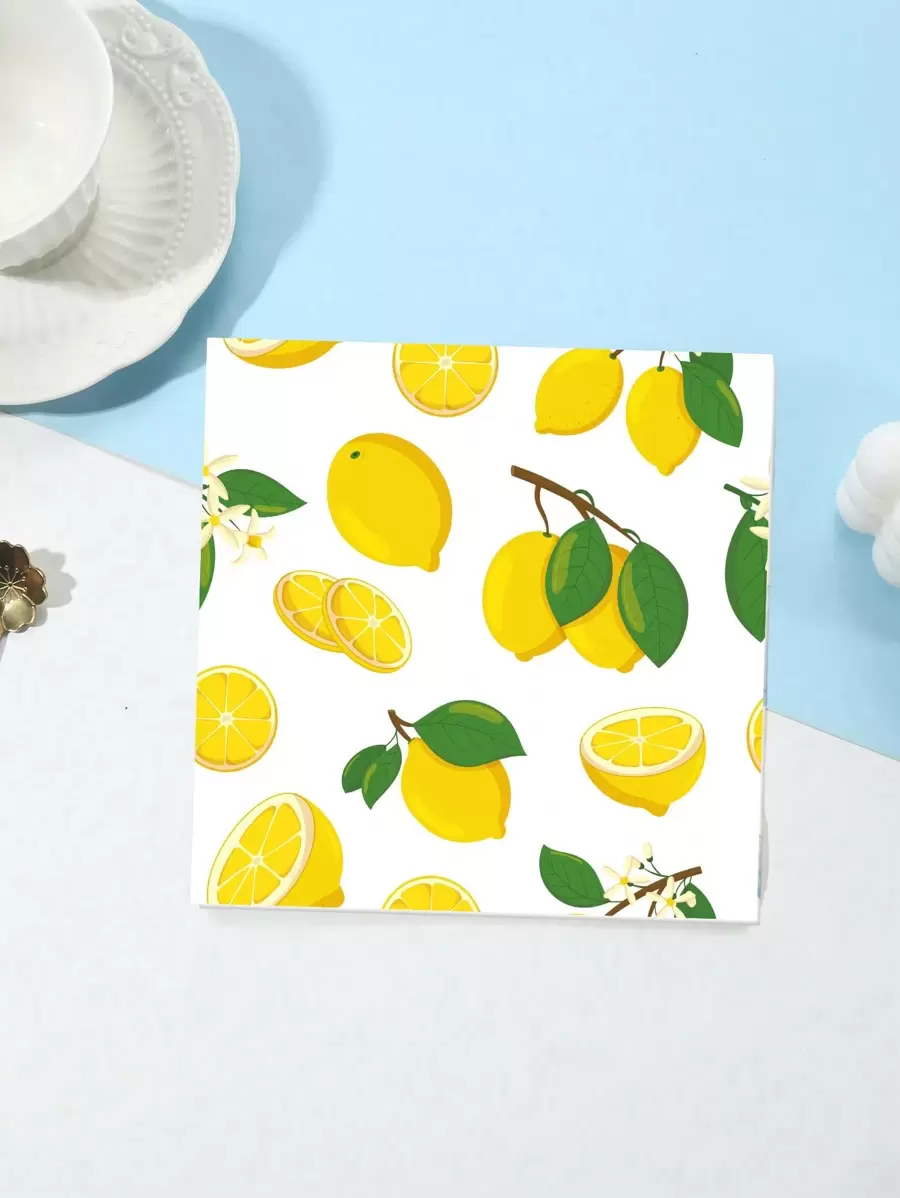 30 件 13 英寸 X 13 英寸派对餐巾，可爱柠檬印花，适合各种主题派对和日常使用