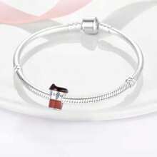 Easvnya 1pc Fashionable Silver-Plated Coffee Cup Beaded Accessory, 3D Design, Elegant, Suitable For Bracelets And Necklaces, Great Jewelry Gift For Birthday And Holidays