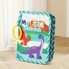 Álbum de fotos de bebé "Mi primera foto", relleno de calcetín navideño, recuerdos del crecimiento del bebé dinosaurio, libro de fotos de tela suave de familia y amigos del bebé con espejo, álbum de tela de bebé, regalo personalizado de agradecimiento por el primer cumpleaños del bebé para baby shower de recién nacido, niño pequeño, niño, niña, recién nacido, regalos de Navidad, regalos de Navidad, decoraciones navideñas