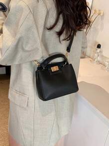 Europäischer & Amerikanischer Stil Damen Handtasche, neue hochwertige minimalistische Schultertasche, Crossbody Tasche für Pendler - Schwarz - Übersicht 4