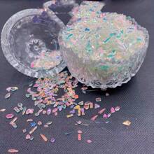 100PCS Mixed Shape Aurora Glass Crystal Nail Art Rhinestone Nail Gem Rainbow Flat Back Rhinestone Used For 3D DIY Nail Art Crafts Jewelry Decoration