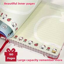 Sanrio 1pc Hello Kitty A5 Cartoon schattig notitieboekje 180 pagina's kleuren hardcover notitieboekje student record werk kantoorbenodigdheden terug naar school student cadeau (pen niet inbegrepen)