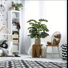 1pc Artificial Palm Plants Leaves Faux Turtle Leaf Fake Monstera Tropical Large Palm Tree Leaves Outdoor Leaf Plants Spring Summer Decoration