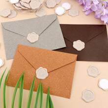 30 PCS Olive Branch Wax Seal Stickers, Wedding Party Invitation Envelope Seals Self Adhesive Wax Stickers For Invitation, Greeting Cards, Gift Wrapping-Beige - Beige - View 4