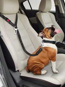 1pc Pet Car Safety Leash, Retractable Dog Leash With Round Buckle, Suitable For Large Dogs - Multicolor - View 1