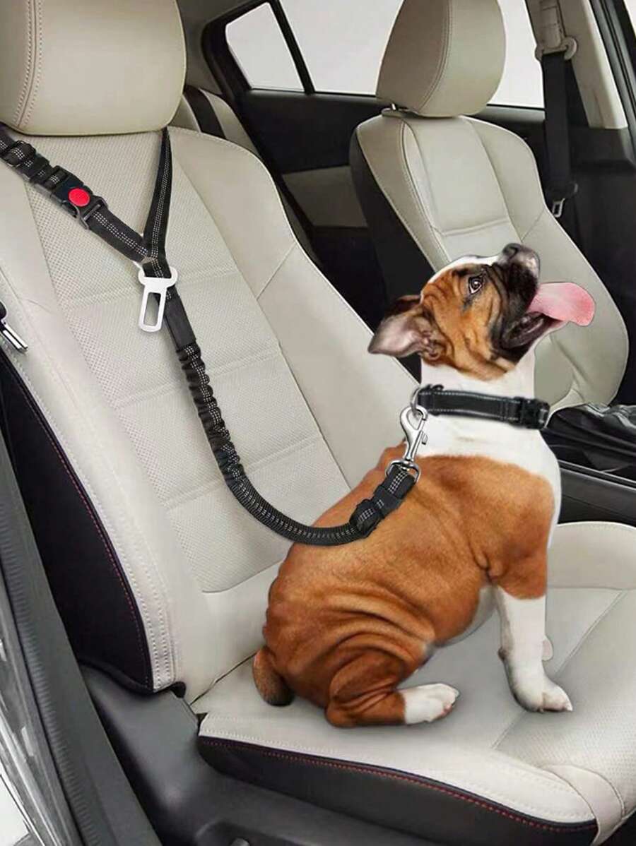 1pc Pet Car Safety Leash, Retractable Dog Leash With Round Buckle, Suitable For Large Dogs - Multicolor - View 1